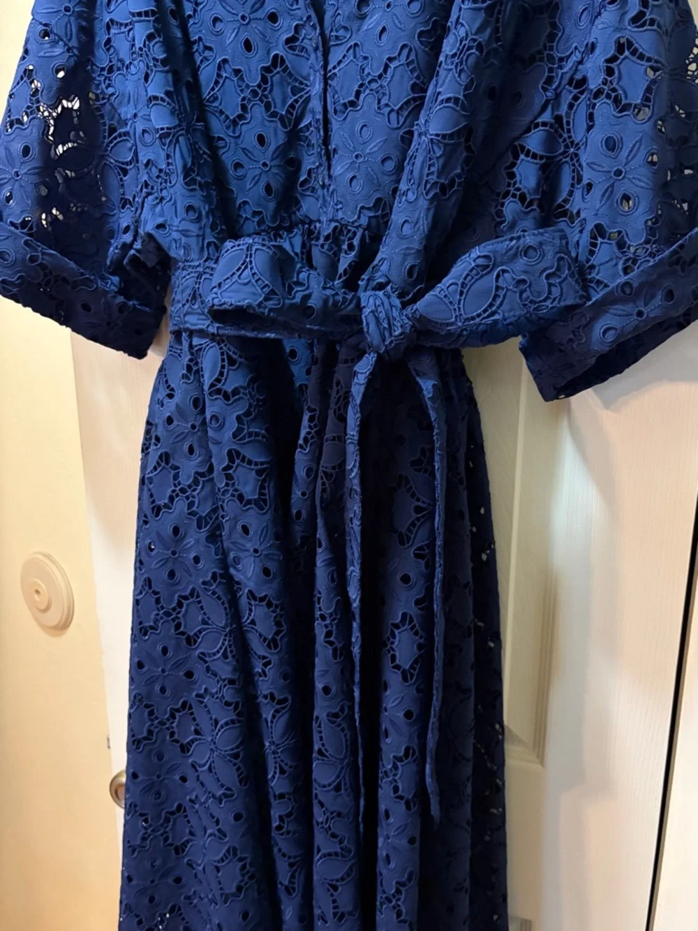 Kate Spade Navy Embroidery Cutwork Montauk Dress - Picture 7 of 8